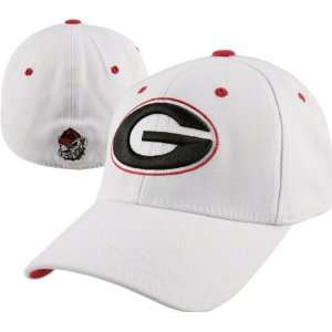  Georgia Bulldogs White Logo Top of the World Flex Fit Hat 