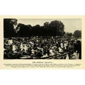  1910 Print Henley Regatta Thames River England Rowing 