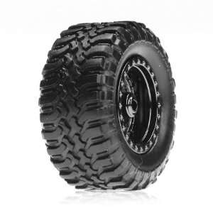  Desert Tire Set Mounted, Black Chrome (4):Micro DT: Toys 