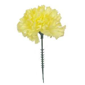  100 Carnation 5 Yellow Artificial Silk Flower Pick