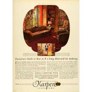 1925 Ad Charles II Design Sofa Armchair Antique Furniture 