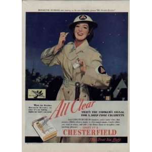 ROSALIND RUSSELL .. 1942 Chesterfield Cigarettes War Bond Ad, A3105 