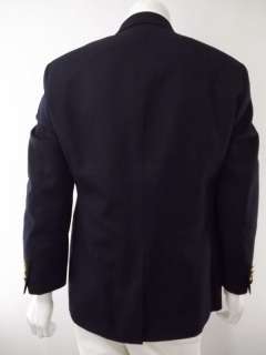 Mens blazer jacket navy blue 100% wool Ralph Lauren Chaps M 40S 40 S 