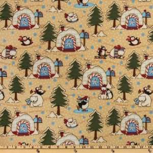  44 Wide Polar Pals Flannel Polar Bear Cream Fabric By 