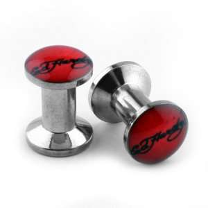 Ed Hardy Stainless Steel Box Ear Plugs   Signature   8g (3mm)   Sold 
