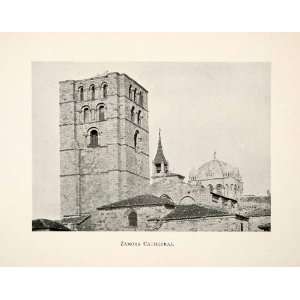 1909 Print Zamora Cathedral Spain Church Castile Leon Tower Romanesque 