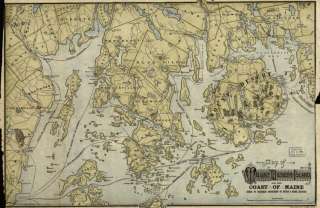 1900s Map of Mount Desert Island and the coast of Maine  