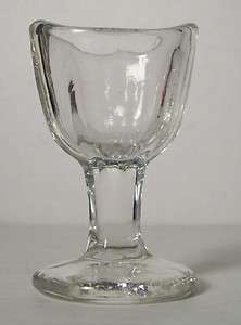 Eye Wash Cup Antique Ocular Care Clear 8 Panel Stem  