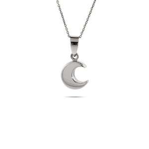 Sterling Silver Half Moon Pendant Length 16 inches (Lengths 14 inches 