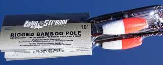 NEW RIGGED BAMBOO CANE POLE ROD 10 FT 2 PCS PANFISH  