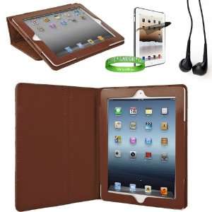  Brown Padded iPad Skin Cover Case Stand with Screen Flap and Sleep 