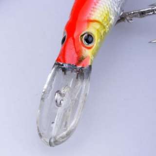 Freeshipping 2x 100mm Fishing Lures Tackle Bait VCM Hook Crankbait Red 