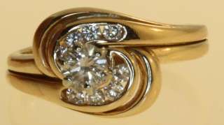   .43ct round diamond engagement wedding band ring set womens  