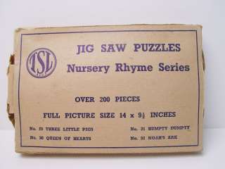 Vintage TSL Nursery Rhyme Humpty Dumpty Jigsaw Puzzle  