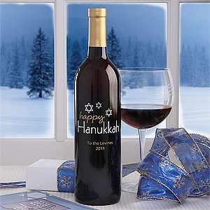  Personalized Hanukkah Wine Bottles   Star of David 