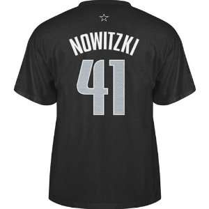 Dallas Mavericks Dirk Nowitzki #41 Name & Number T Shirt (Black 