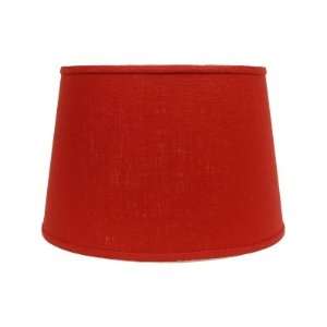  Red Retro Shallow Drum Hardback Lamp Shade