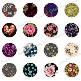 63 fashion digital collage sheet 18x18mm flowers Fit cabochon setting 