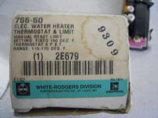 WHITE RODGERS 755 50 ELECTRIC WATER HEATER THERMOSTAT & LIMIT  