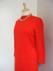   ANNE FOGARTY Red WOOL Sweater Dress Christmas Holiday Party Hourglass