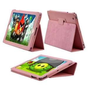   Magnetic Folding Stand Leather Case for iPad 2(Pink) 