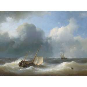   paintings   Abraham Hulk Snr   24 x 18 inches   A Lugger In Heavy Seas