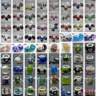 Mix Lampwork murano Charm Europeanan Glass beads fit bracelet Making M