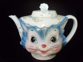 VINTAGE LEFTON MISS PRISS CAT KITTEN KITTY TEAPOT PITCHER COFFEE TEA 
