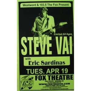  Steve Vai Boulder Original Concert Poster