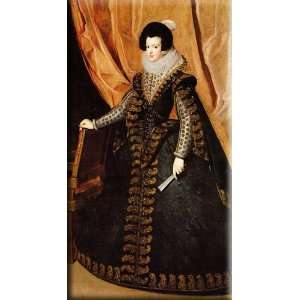 Queen Isabel, Standing 9x16 Streched Canvas Art by Velazquez, Diego 