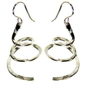   Sterling Silver Dangle Drop Hoop Earrings Dorit Herlinger Jewelry