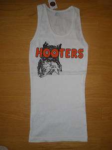 NWT WHITE UNISEX STRETCHY HOOTERS TANK TOP HALLOWEEN COSTUME PICK 
