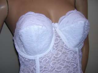 34D NWT GODDESS WHITE Bridal Merry Widow Bustier #711  