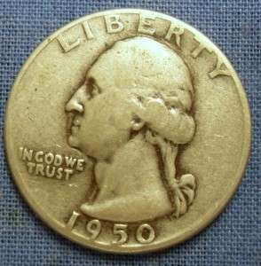 1950 US Washington Quarter*D over S* Mint Mark*Error Coin*Very Fine 