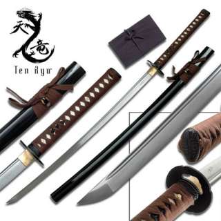 Ten Ryu   Sharp Damascus Steel Katana Sword TR 018BR  