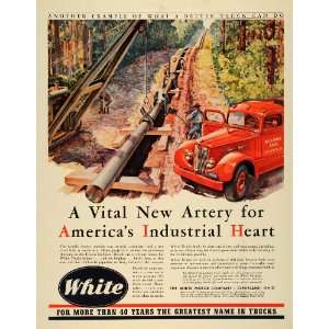   Industry Pipeline Crane Building Workers   Original Print Ad Home