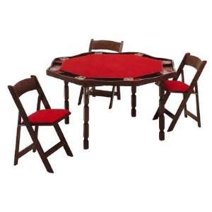   85  X 57 Oak Period Style Folding Poker Table: Sports & Outdoors