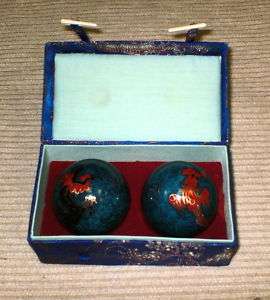 Chinese Ben Wa Stress Balls In Decorative Box   Blue #2  
