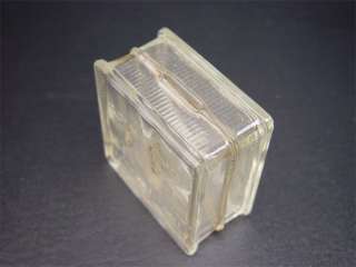 Vintage 1940s Clear Glass Block Coin Savings Bank  