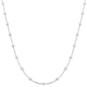   Silver 1.3 mm Beads on Cable Chain Saturn Necklace (18 Inch) Jewelry