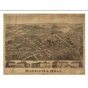  Historic Hopkinton, Massachusetts, c. 1880 (L) Panoramic 