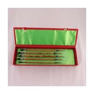  Chinese Time honored Brand 5 piece Bamboo Brush Set 