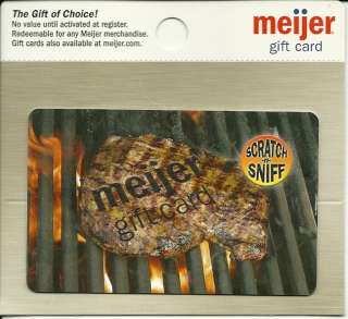 Meijer Scratch & Sniff Steak Gift Card No $ Collectible  