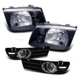   99 05 Vw Jetta Headlights+halo Projector Fog Lights Set: Automotive