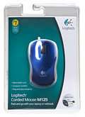  Logitech Corded Mouse M125 (Blue) Electronics