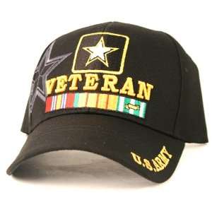  U.S. Army Veteran with Army Star Baseball Cap/ Black Hat 