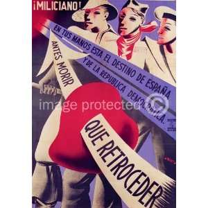  Miliciano Vintage WW2 Spanish Civil War Vintage Poster 