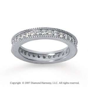   Carat Diamond 14k White Gold Eternity Milgrain Prong Band Jewelry