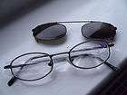 Mens/Womans/reading glasses. Antique gold colour with clip on shades 