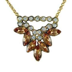  Micha 14K Gold Fill Crystal Necklace: Marquee Pendant 